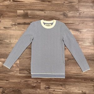 XS Tory Burch Sport Blue & White Chevron Sweater
